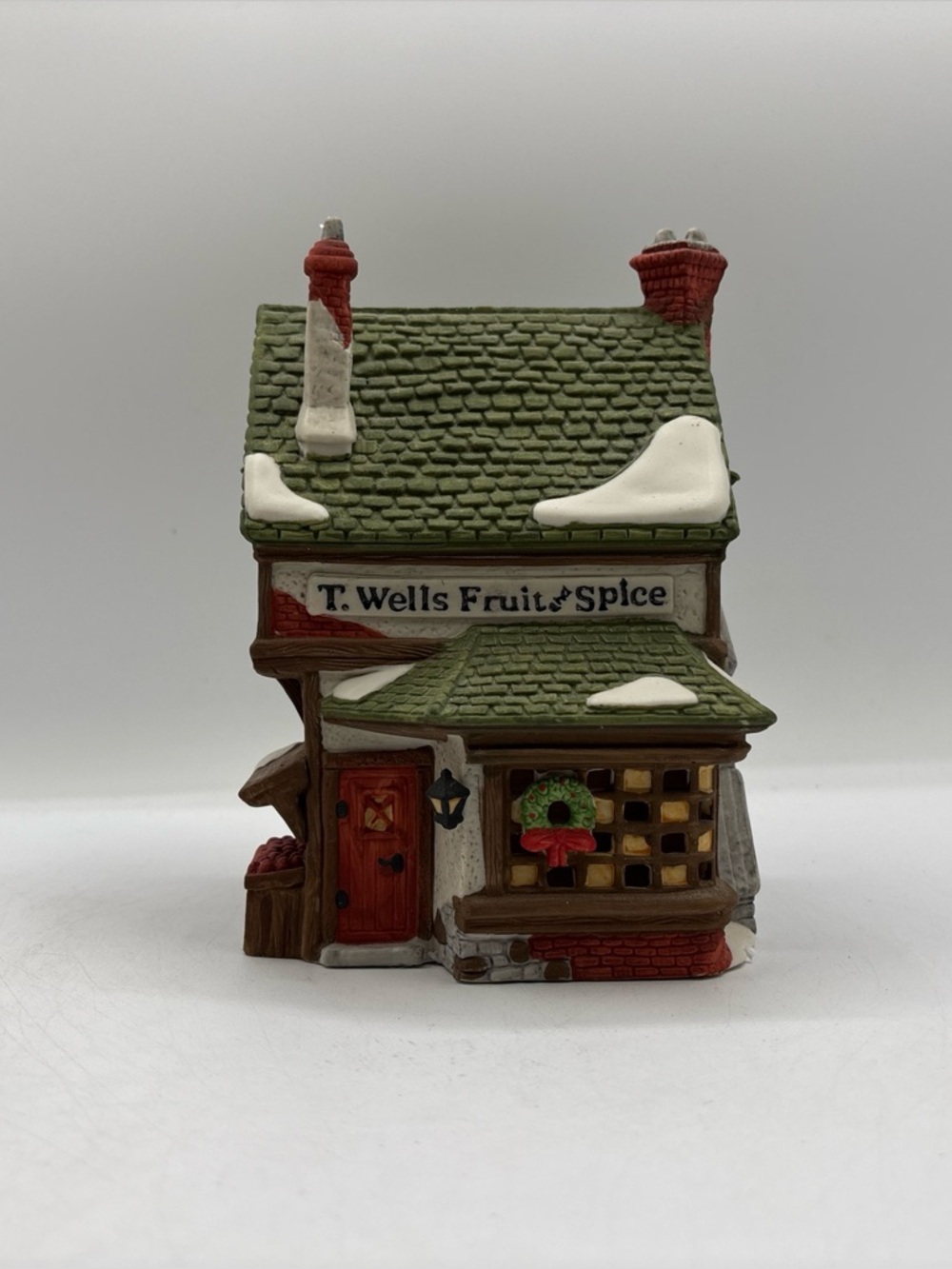 Department 56 1988 Vintage HVC Dickens Village T. Wells Fruit & Spice Shop 59242